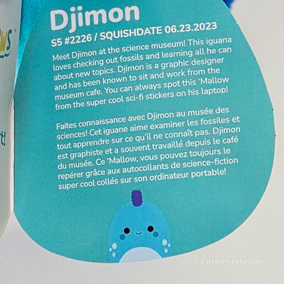 DJIMON 🦎 Blue Spotted Iguana Original Squishmallows By Kellytoy NWT - Picture 4 of 8